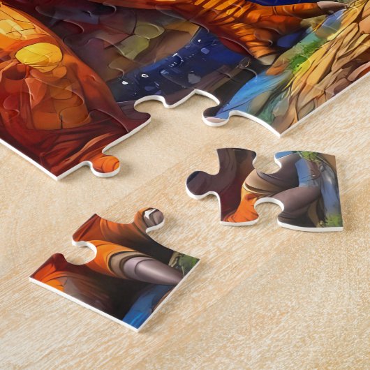 Puzzle Dinosaure coloré pour enfants (Côté)