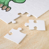 Puzzle Dinosaure comme pompier avec casque d'incendie (Côté)