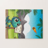 Puzzle dinosaure mignon et drôle (Horizontal)