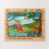 Puzzle Dinosaure personnalisé Détective Objet Chasse Enfa (Horizontal)