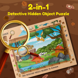 Puzzle Dinosaure personnalisé Détective Objet Chasse Enfa