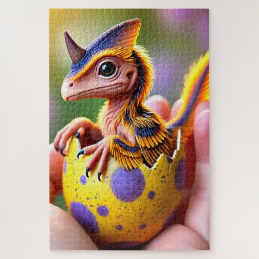 Puzzle Dinosaure pour bébé à la corne (Vertical)