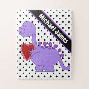 Puzzle Dinosaure Violet, Enfants Personnalisés Mignons
