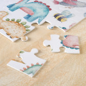 Puzzle Dinosaures mignons, motif d'aquarelle pour enfants (Côté)