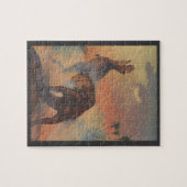 Puzzle Dinosaures Vintage, Carnotaurus Rugissant dans la (Horizontal)