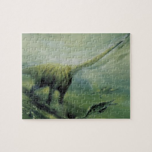 Puzzle Dinosaures vintages, Brachiosaurus Nager dans l'oc (Horizontal)