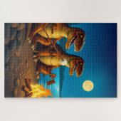 Puzzle Dinosaurs roasting marshmallows (Horizontal)