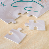 Puzzle Diplômé Moderne Turquoise Script Photo Graduation (Côté)