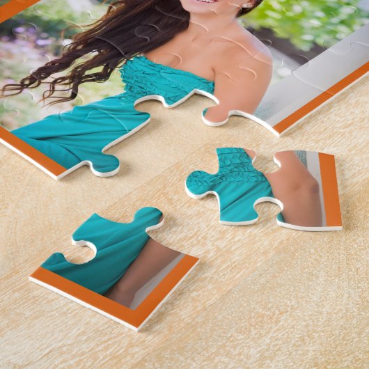 Puzzle Diplômé Orange Diplômé supérieur photo Collage Gra (Côté)