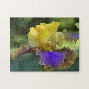 Puzzle d'iris pourpre et jaune