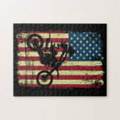 Puzzle Dirt Bike American Drapeau 4e (Horizontal)