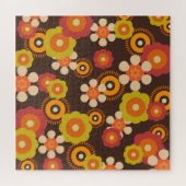 Puzzle Disco les années 70 60s Retro Flowers Pop Culture (Horizontal)