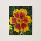 Puzzle Disco Marigold Orange et Rouge Fleur d'été (Vertical)