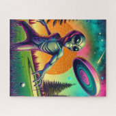 Puzzle Disque golf Alien avec fond de planète (Horizontal)