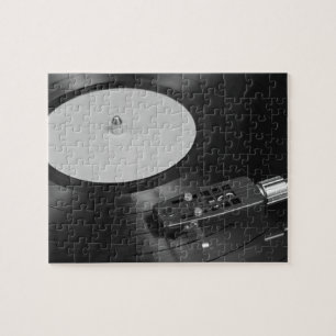 Puzzle Disque vinyle en lecture sur une platine vue d'ens