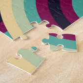 Puzzle Disques bleu-violet rétro, motif abstrait. (Côté)