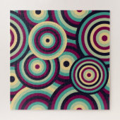 Puzzle Disques bleu-violet rétro, motif abstrait. (Horizontal)