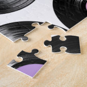 Puzzle Disques vinyles rétro motif coloré (Côté)