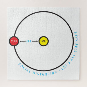 Puzzle Distances sociales - 6 Six Pieds Graphiques Restez
