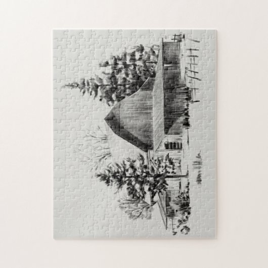 Puzzle Distant Barne Sketch II (Vertical)