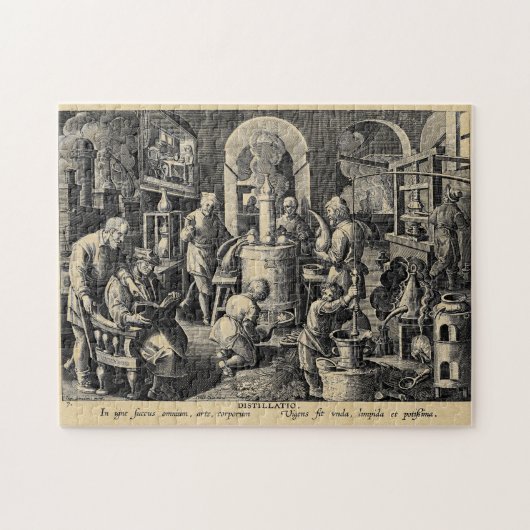 Puzzle Distillation dans une sépia de laboratoire (Horizontal)