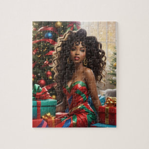 Puzzle Diva afro-américaine Noël coloré et festif