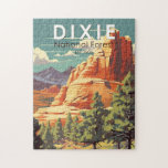 Puzzle Dixie National Forest Utah Travel Art Vintage<br><div class="desc">Dixie National Forest,  dessin vectoriel. Plus grande forêt nationale de l'Utah,  elle chevauche la ligne de partage entre le Grand Bassin et le fleuve Colorado.</div>
