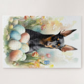 Puzzle Doberman avec œufs de Pâques (Horizontal)