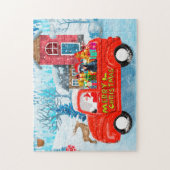 Puzzle Doberman Chien de Noël Livraison Camion Neige (Vertical)