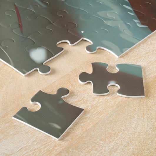 Puzzle Doberman Chien équitation Moto Noël (Côté)