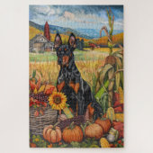 Puzzle Doberman Chien Moisson d'automne Thankgiving (Vertical)