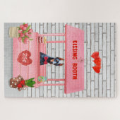 Puzzle Doberman Chien Valentine's Day Kissing Booth (Horizontal)