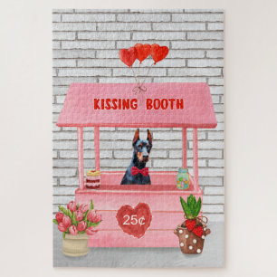 Puzzle Doberman Chien Valentine's Day Kissing Booth