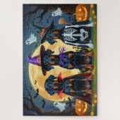 Puzzle Doberman Chiens Citrouille Halloween Drôle (Vertical)
