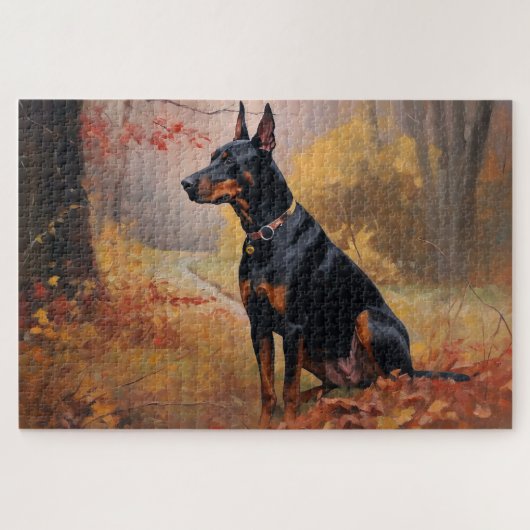 Puzzle Doberman en automne Feuilles automne Inspire (Horizontal)