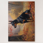 Puzzle Doberman en automne Feuilles automne Inspire (Vertical)