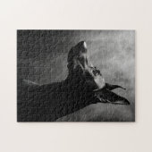 Puzzle Doberman Pinscher noir et blanc (Horizontal)