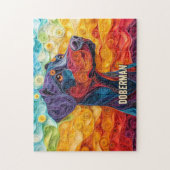 Puzzle Doberman Quitter Art Chien Portrait (Vertical)