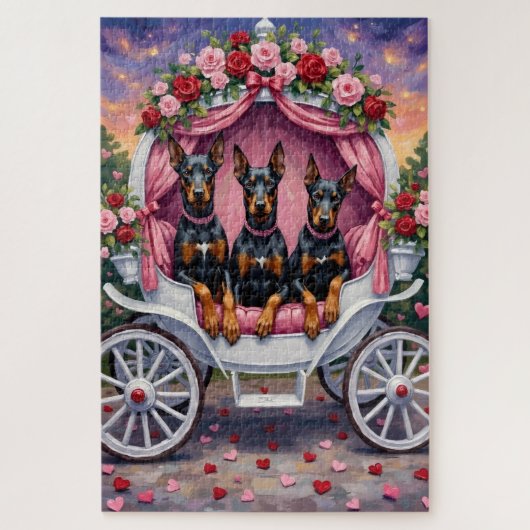 Puzzle Doberman Saint-Valentin (Vertical)