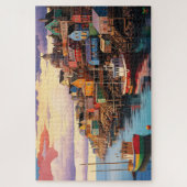 Puzzle 🌅 Dockside Drama : Ville balnéaire (Vertical)