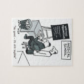 Puzzle Doctor Practising Prescription Cartoon (Horizontal)