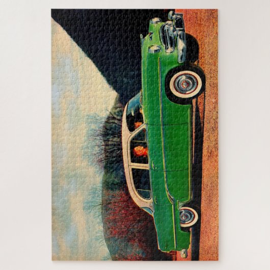 Puzzle Dodge Royal V8 1954 en vert (Vertical)