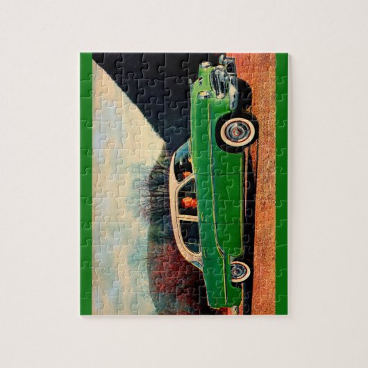 Puzzle Dodge Royal V8 1954 en vert (Vertical)