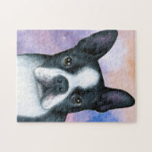Puzzle dog 128 color Boston Terrier (Horizontal)