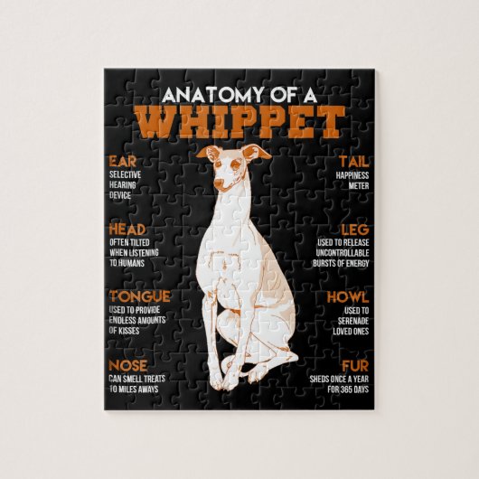 Puzzle Dog | anatomy of a whippet dogs t funny vend (Vertical)