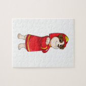 Puzzle Dog as Firefighter with Helmet (Horizontal)