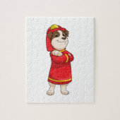Puzzle Dog as Firefighter with Helmet (Vertical)