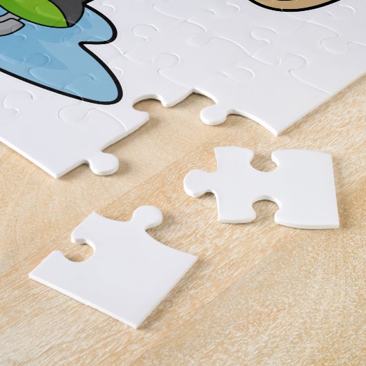 Puzzle Dog at Ice skating with Ice skates (Côté)