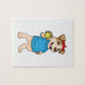 Puzzle Dog at tennis (Horizontal)