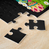 Puzzle Dog Lover | Bunny Black Labrador Dog & Easter Eggs (Côté)